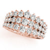 Multirow Prong Set Fashion Ring in Gold