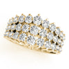 Multirow Prong Set Fashion Ring in Gold