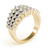 Multirow Prong Set Fashion Ring in Gold