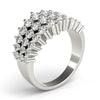 Multirow Prong Set Fashion Ring in Gold