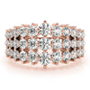 Multirow Prong Set Fashion Ring in Gold