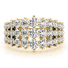 Multirow Prong Set Fashion Ring in Gold