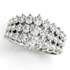 Multirow Prong Set Fashion Ring in Gold
