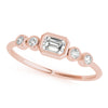 5-Stone Emerald Cut & Round Fashion Ring in Gold