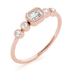 5-Stone Emerald Cut & Round Fashion Ring in Gold