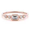 5-Stone Emerald Cut & Round Fashion Ring in Gold