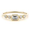 5-Stone Emerald Cut & Round Fashion Ring in Gold