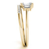 Fashion Ring Round & Straight Baguette in Gold