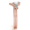 V-Shaped Round & Baguette Fashion Rings in Gold
