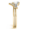 V-Shaped Round & Baguette Fashion Rings in Gold