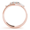 V-Shaped Round & Baguette Fashion Rings in Gold