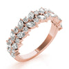 Alternating Marquise & Round 2-Row Band in Gold
