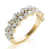 Alternating Marquise & Round 2-Row Band in Gold