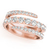 Multirow Split Shank Swirl Fashion Rings in Gold