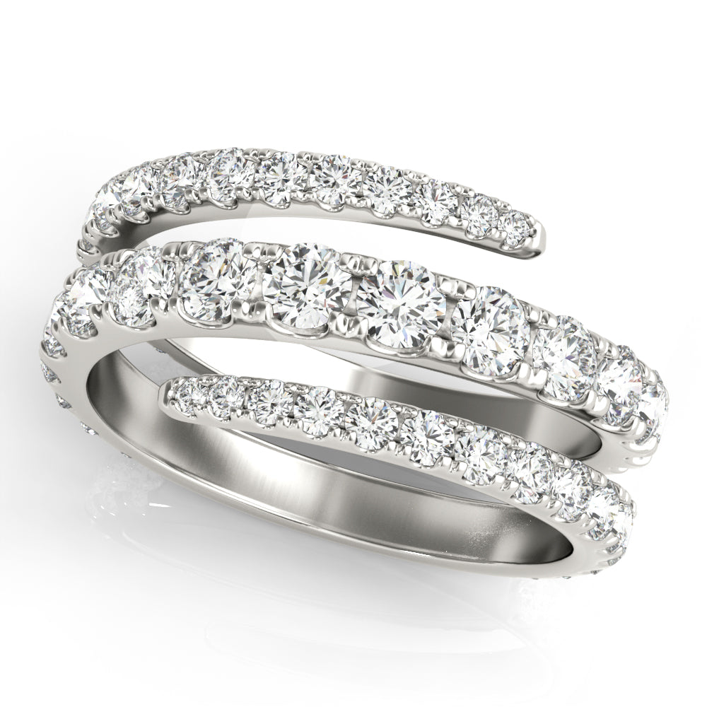 Multirow Split Shank Swirl Fashion Rings in Gold