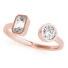 Emerald & Round Fashion Ring in Gold (0.6 cttw)