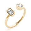 Emerald & Round Fashion Ring in Gold (0.6 cttw)