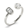 Emerald & Round Fashion Ring in Gold (0.6 cttw)