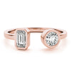 Emerald & Round Fashion Ring in Gold (0.6 cttw)