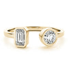 Emerald & Round Fashion Ring in Gold (0.6 cttw)