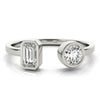 Emerald & Round Fashion Ring in Gold (0.6 cttw)