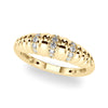 Accented Grooved Dome Fashion Ring in Gold