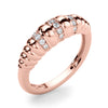 Accented Grooved Dome Fashion Ring in Gold