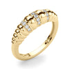 Accented Grooved Dome Fashion Ring in Gold