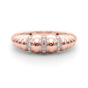 Accented Grooved Dome Fashion Ring in Gold