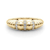 Accented Grooved Dome Fashion Ring in Gold