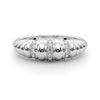 Accented Grooved Dome Fashion Ring in Gold