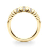 Accented Grooved Dome Fashion Ring in Gold
