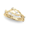 Accented Textured Vine Ring in Gold