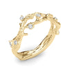 Accented Textured Vine Ring in Gold