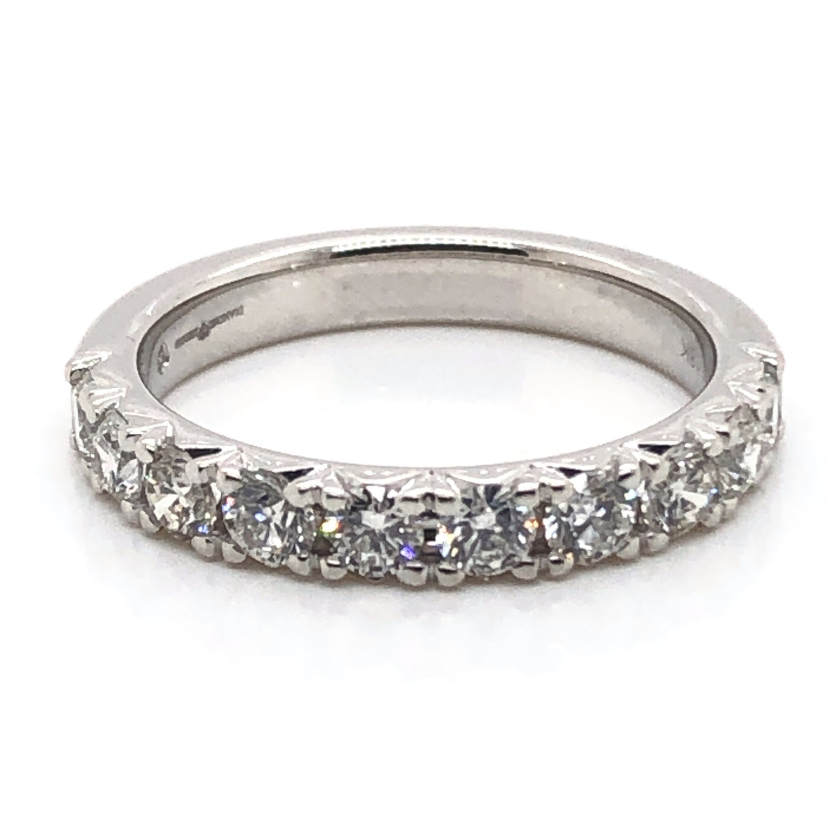 Diamond Designs White 18 Karat Gold Wedding Band Size 6.5 1.02ctw