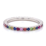 14K White Gold Sapphire, Diamond Wedding Bands from Diamond Designs