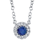 14K White Gold Sapphire, Diamond Pendants from Diamond Designs