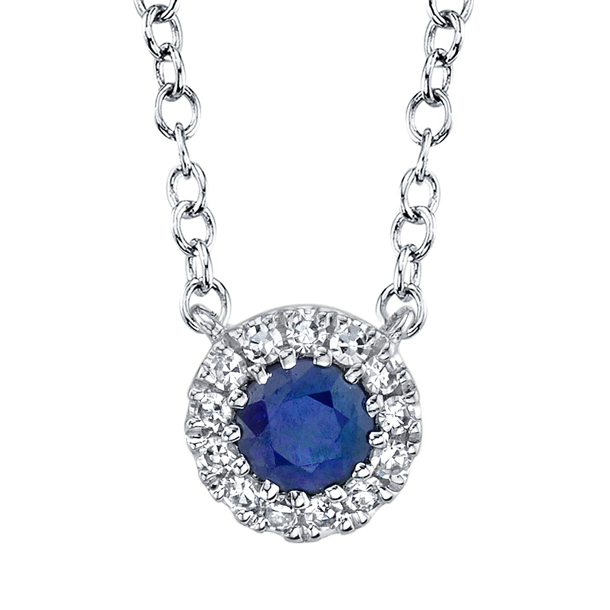 14K White Gold Sapphire, Diamond Pendants from Diamond Designs
