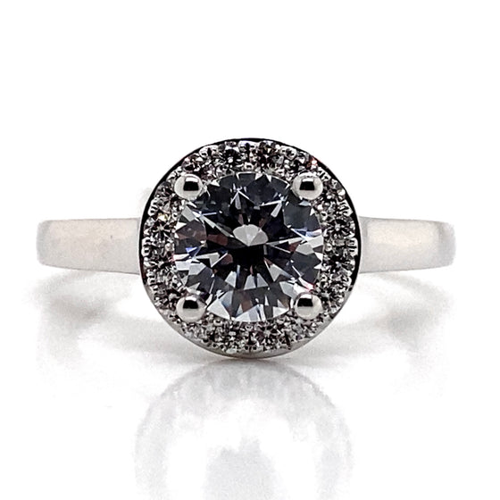 Diamond Designs White 18 Karat Gold Lab Grown Diamond Engagement Ring  Size 6.5 *