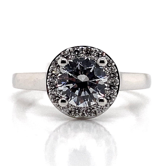 Diamond Designs White 18 Karat Gold Diamond Engagement Ring Mounting Size 6.5 *