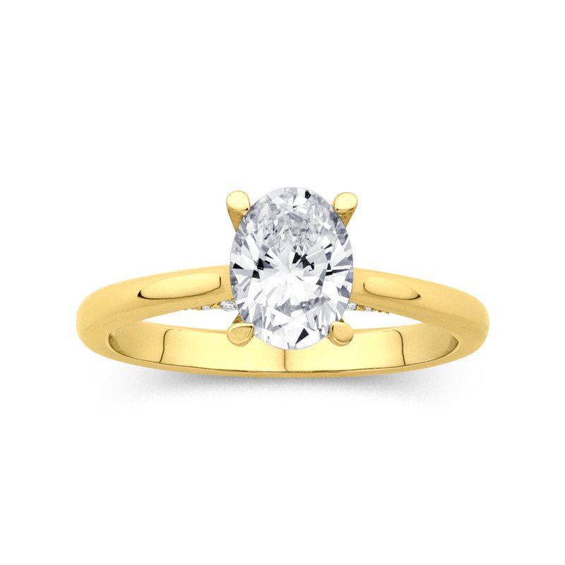 18K Yellow Gold Round Diamond Solitaire Engagement Ring Mounting (0.11 ctw)