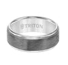 Triton White Tungsten Carbide Crystalline Wedding Band Size 10 *