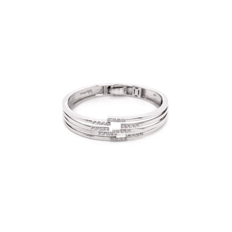Fontaine Sterling Silver White/CZ Rolo Bracelet, view 2