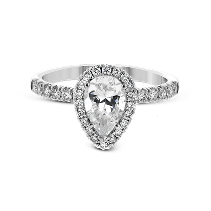 Simon G. MR2906 White Gold Diamond Halo Engagement Ring Mounting Size 6.5* - view 2