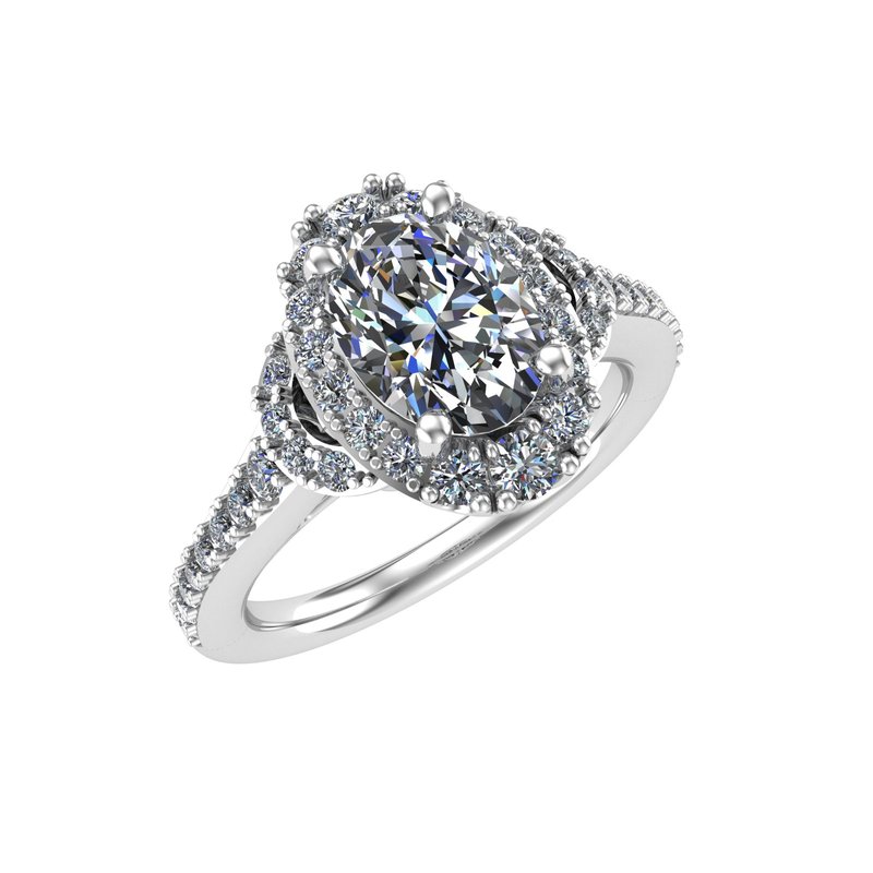 Diamond Designs White 18 Karat Gold Diamond Engagement Ring Mounting Size 6.5 *