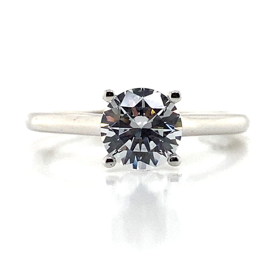 Diamond Designs White 18 Karat Gold Diamond Engagement Ring Mounting Size 6.5 *