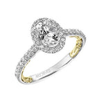 ArtCarved "Falyn" White & Yellow 14 Karat Gold Diamond Engagement Ring Mounting Size 6.5 - view 3