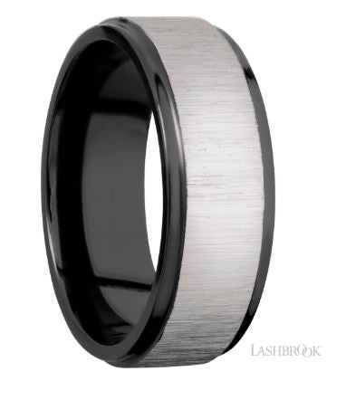 Lashbrook Black Zirconium Cross Satin Wedding Band Size 10 * - view 2