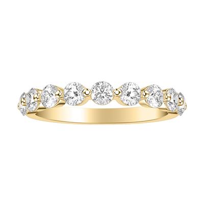 14 Karat Yellow Gold Diamond Wedding Band Size 6.5 0.99ctw - view 2