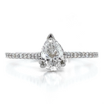 Diamond Designs White 18 Karat Gold Accented Diamond Engagement Ring Size 6.75 *